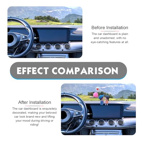 2 PCS Car Couple Dashboard Decorations, Kiss Cartoon Couple - Product Imagery