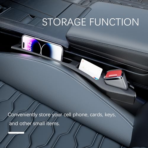 2PCS Car Seat Gap Filler Organizer,2 in 1 Car Gap Filler (Black) - Product Imagery