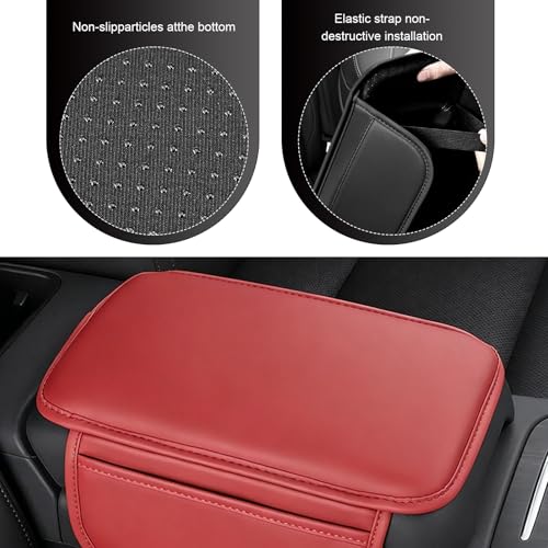 Car Center Console Cover, Scratch Resistant Leather Armrest - Product Imagery