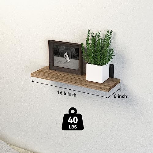 DOLLFIO Floating Wall Shelves, Decor & Storage, Rustic Brown, - Product Imagery