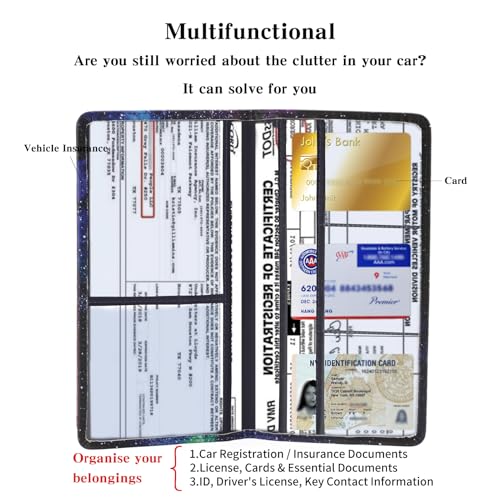TILDOSAC 2Pack Leather Car Registration and Insurance Card - Product Imagery