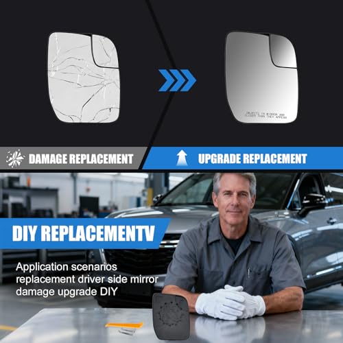 Passenger Side Mirror Glass with Backing Plate Compatible with - Product Imagery