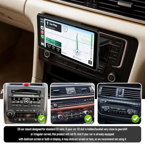 2026 Upgraded CD Slot Mount for CarPlay Screen,360° Rotatable CD - Product Imagery