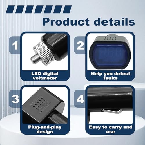 2PCS Car LED Cigarette Lighter Voltmeter, DC 12V/24V Cigarette - Product Imagery
