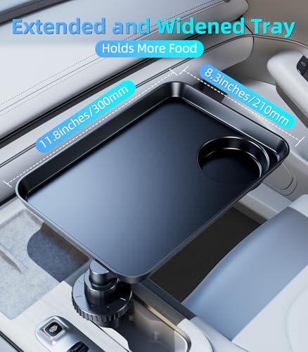 Car Cup Holder Tray, Car Food Tray Table for Car Eating Lunch, - Product Imagery