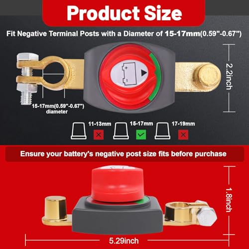 Top Post Battery Cut Off Switch 12V - 48V Volt Heavy Duty Marine - Product Imagery