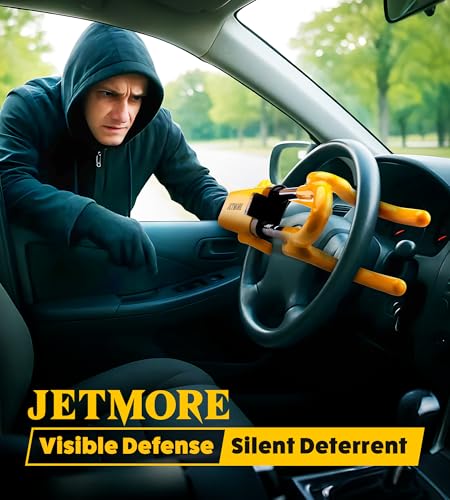 JETMORE Steering Wheel Lock with Keys Adjustable Wheel Locks for - Product Imagery