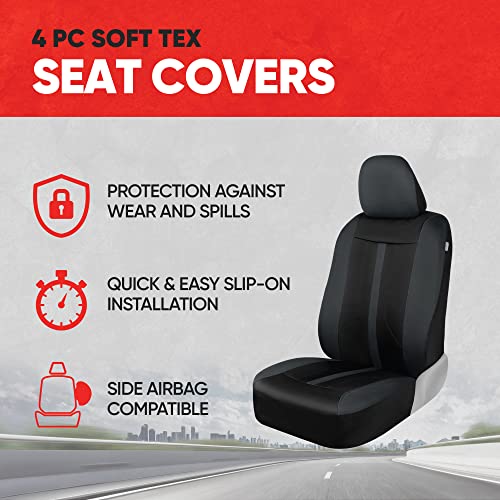 Motor Trend Gray Cloth Car Seat Covers for Front Seats – Premium - Product Imagery