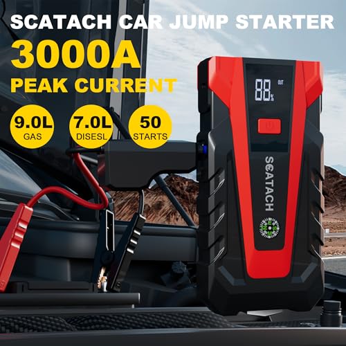 Scatach 3000A Car Battery Jump Starter,12V Jump Starter Battery - Product Imagery