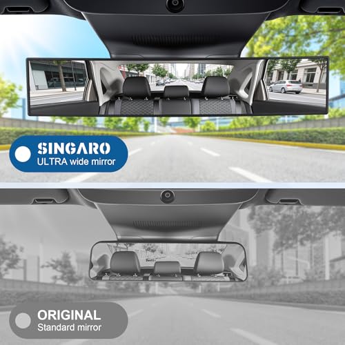SINGARO Panoramic Car Rear View Mirrors, Universal Convex - Product Imagery