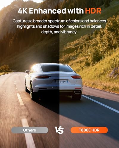70mai 4K Dash Cam Front and Rear Inside, 3 Channel Car Dash - Product Imagery