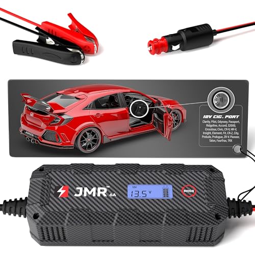 JMR 12V Battery Charger for Honda, 12V Cig. Port, No Lithium Mode - Product Imagery