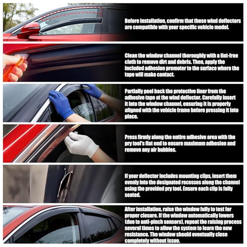 AUXKO in-Channel Rain Guards for Chevy/Chevrolet Tahoe, GMC - Product Imagery
