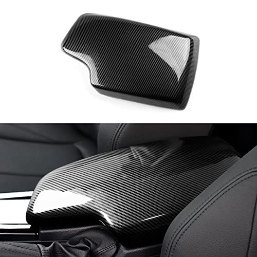Car Armrest Cover Lid Storage Box Carbon Color ABS Trim fits for - Product Imagery