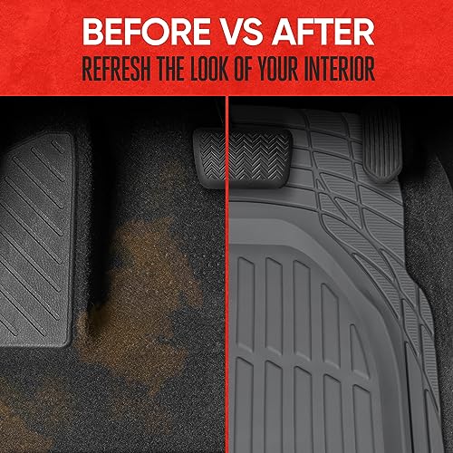 Motor Trend 2 Piece Front Car Floor Mats- Gray FlexTough Contour - Product Imagery