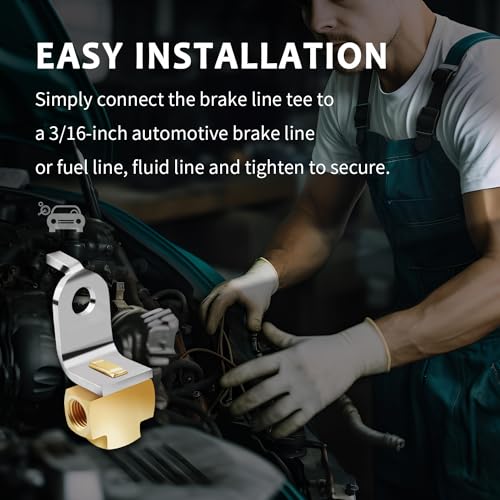 3-Way Brake Line Tee with Mounting Bracket,Brass Brake Line - Product Imagery