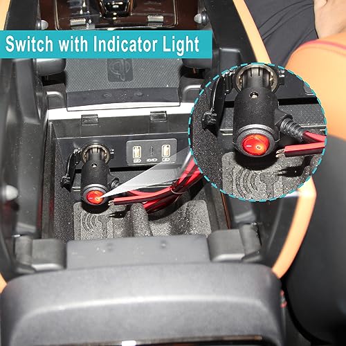 12V Fused Replacement Cigarette Lighter Male Plug with On Off - Product Imagery