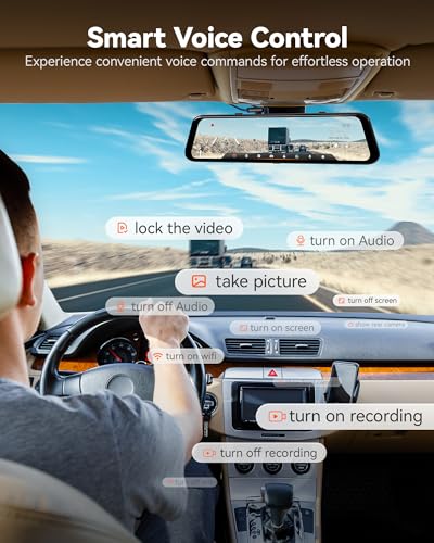 WOLFBOX G850 PRO 4K Mirror Dash Cam with ADAS and BSD,64GB - Product Imagery