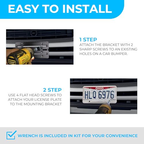 Front Bumper License Plate Bracket for Hyundai and Kia - Product Imagery