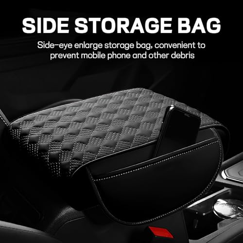 Car Armrest Cushion, 12.2"x8.3" Memory Foam Console Pad (Black) - Product Imagery
