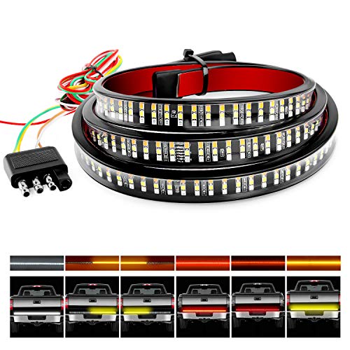 Nilight TR-04 Truck Tailgate Bar 60" Triple Row 504 LED Strip - Product Imagery
