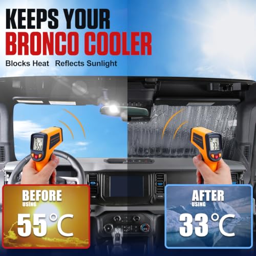Mabett Windshield Sun Shade for 2021-2026 Ford Bronco - Product Imagery