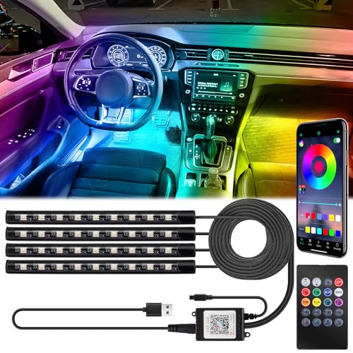 BFXM Car Interior Lights, LED Lights Strip with USB Adapter Car - Product Imagery