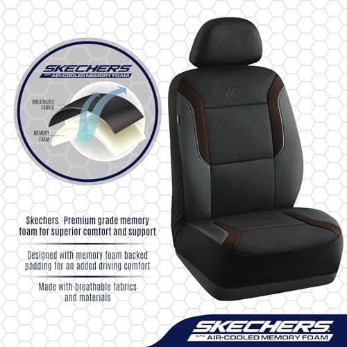 Skechers Memory Foam Car Seat Covers, Air Cool Mesh Thick Seat - Product Imagery