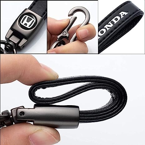 Leather car Keychain Set for Honda Accord Civic Fit CRV Pilot EX - Product Imagery