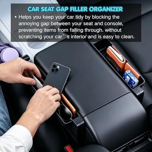 2-in-1 Car Steering Wheel Tray with Built-in Seat Gap Organizer - Product Imagery