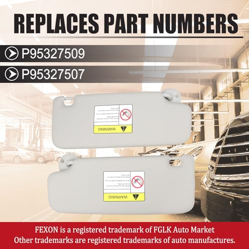 FEXON Sun Visor Pair for Chevy Sonic & Spark, Left/Right, - Product Imagery