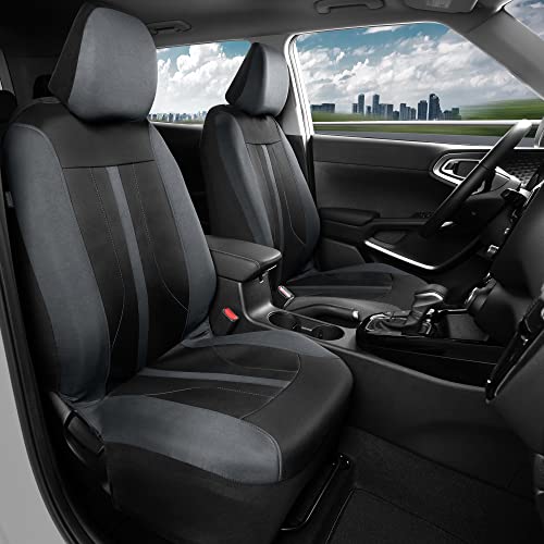 Motor Trend Gray Cloth Car Seat Covers for Front Seats – Premium - Product Imagery