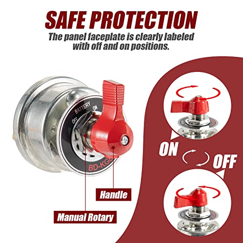 KACOLA High Current Battery Disconnect Switch 300A, 12-24V - Product Imagery