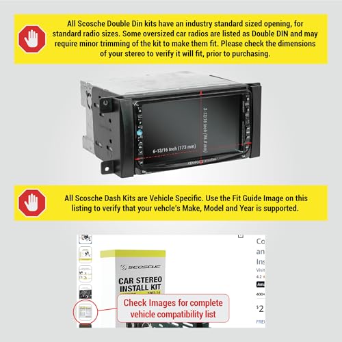 Scosche ICCR6BN Double DIN Radio Installation Dash Kit - Product Imagery