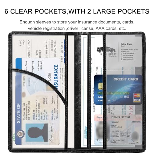 LumiMokki Premium Car Registration & Insurance Card Holder, - Product Imagery
