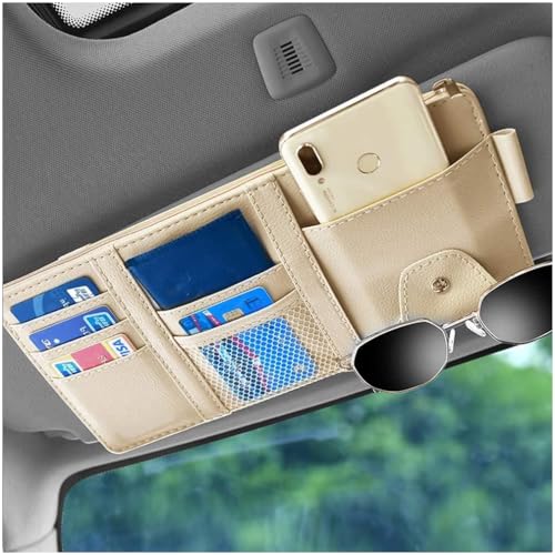 Car Sun Visor Organizer, Auto Car Interior Leather Accessories - Product Imagery