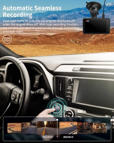 iZEEKER 2.5K Dash Cam Front, 1440P QHD Car Camera with 3" IPS - Product Imagery