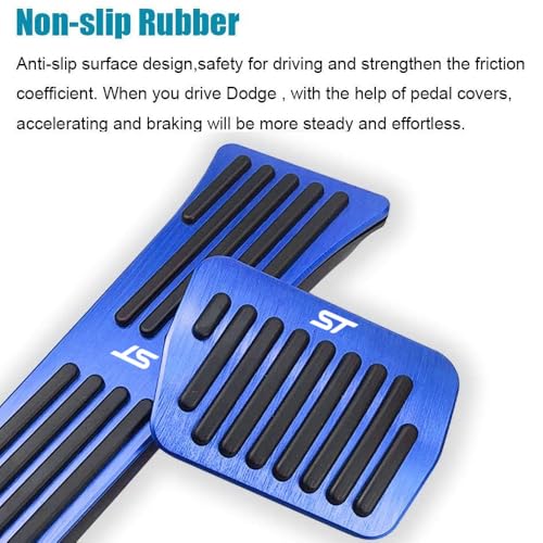 LEXLEY 2PCS Anti-Slip Aluminum Brake Gas Pedal Pads,Auto No - Product Imagery