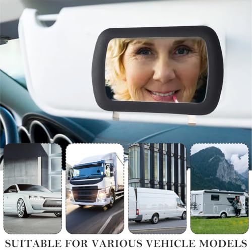 Tookie 2 Pack Clip-On Visor Mirror, Car Sun Visor Mirror HD - Product Imagery