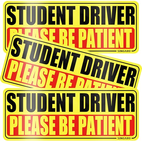 SINGARO Student Driver Magnet for Car - Please Be Patient, 3Pcs - Product Imagery