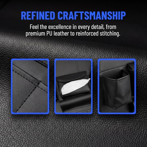 2 Pack PU Leather Premium Car SeatBack Organizer Travel - Product Imagery