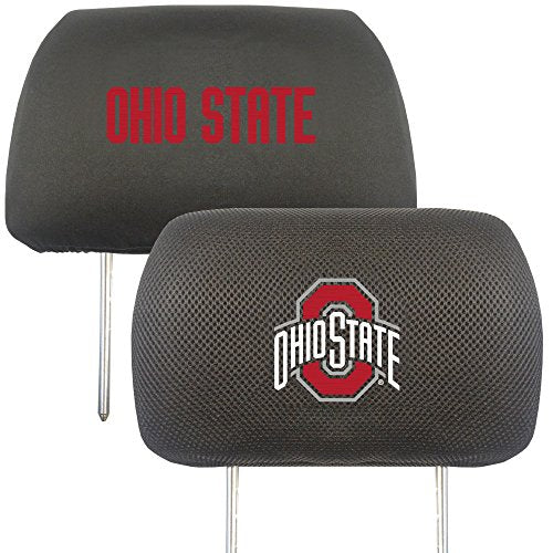 FANMATS 12589 Ohio State Buckeyes Embroidered Head Rest Cover - Product Imagery