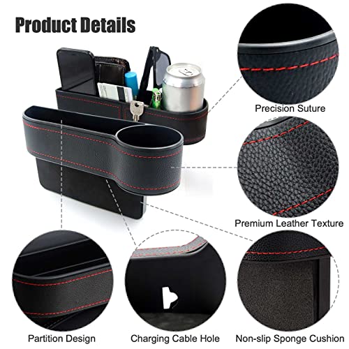 2 Pcs Car Seat Gap Filler - Leather Car Seat Crevice Storage Box - Product Imagery