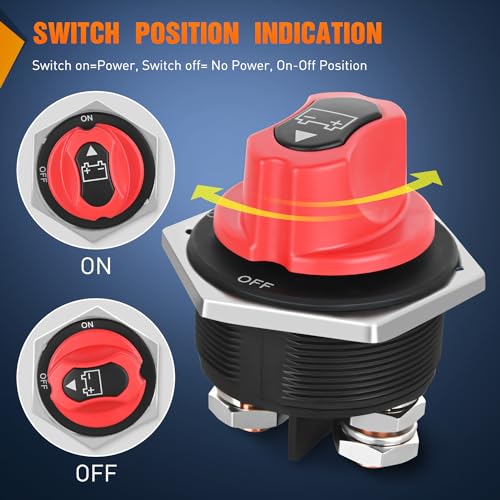 Nilight Battery Disconnect Switch 300A Master Disconnector - Product Imagery