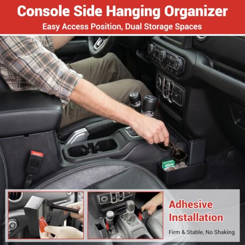 4PCS Center Console Organizer for 2018-2023 Jeep Wrangler JL JLU - Product Imagery