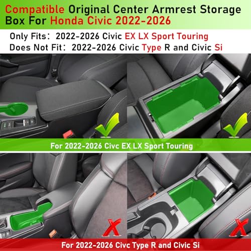 TTCR-II Compatible with Honda Civic Center Console Organizer - Product Imagery