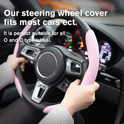 Amiss Car Nappa Leather Steering Wheel Cover, Segmented Steering - Product Imagery