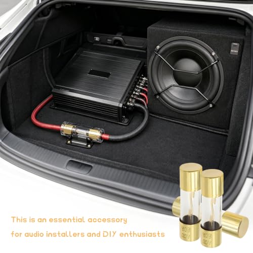 5 PCS 80A Inline Car Audio Fuse, Gold Plated Glass Auto Audio - Product Imagery