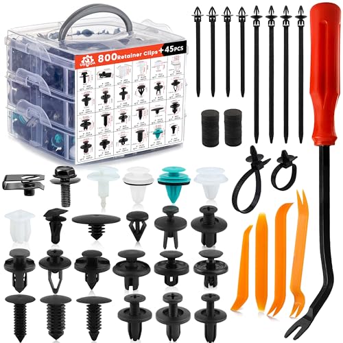 Car Push Retainer Clips 24 Most Popular Sizes Fasteners 845 PCS - Product Imagery