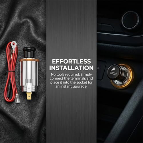 Car Cigarette Lighter, 12V Metal Vehicle Cigarette Lighter - Product Imagery